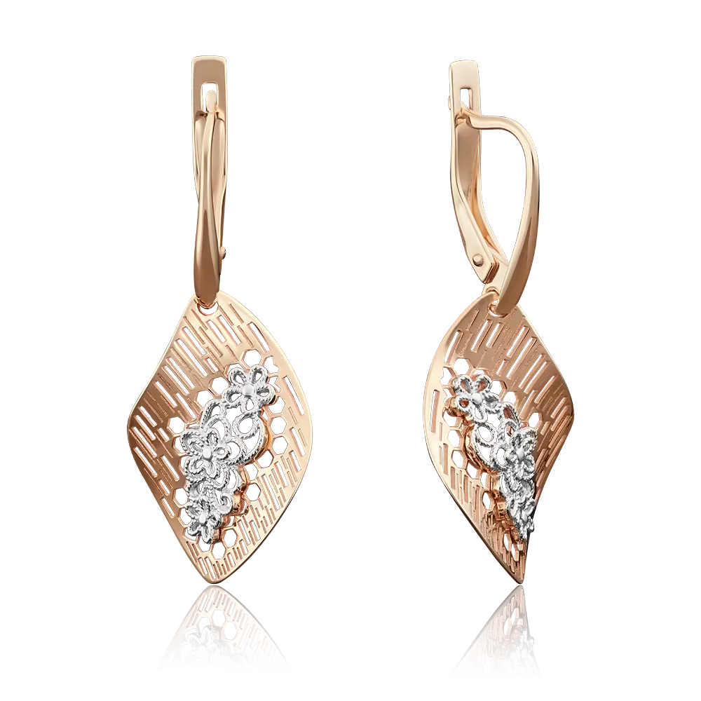 Серьги с английским замком из красного золота 02-3921-00-000-1110-48