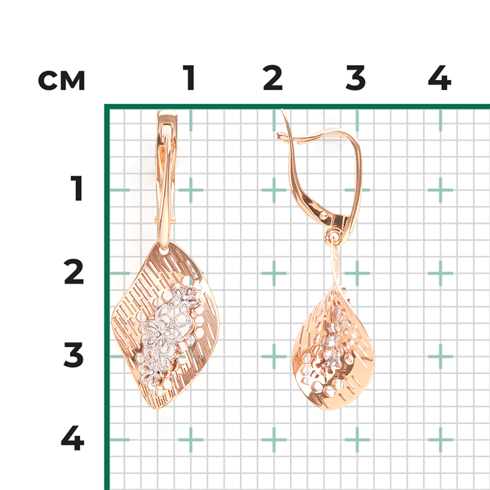 Серьги с английским замком из красного золота 02-3921-00-000-1110-48