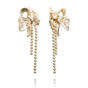 Серьги «Банты» с английским замком из лимонного золота 02-3922-00-000-1130-48