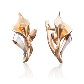 Серьги «Каллы» с английским замком из красного золота 02-3923-00-000-1110-48