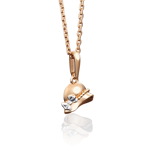 Подвеска «Шляпка» из красного золота 03-2659-00-000-1110