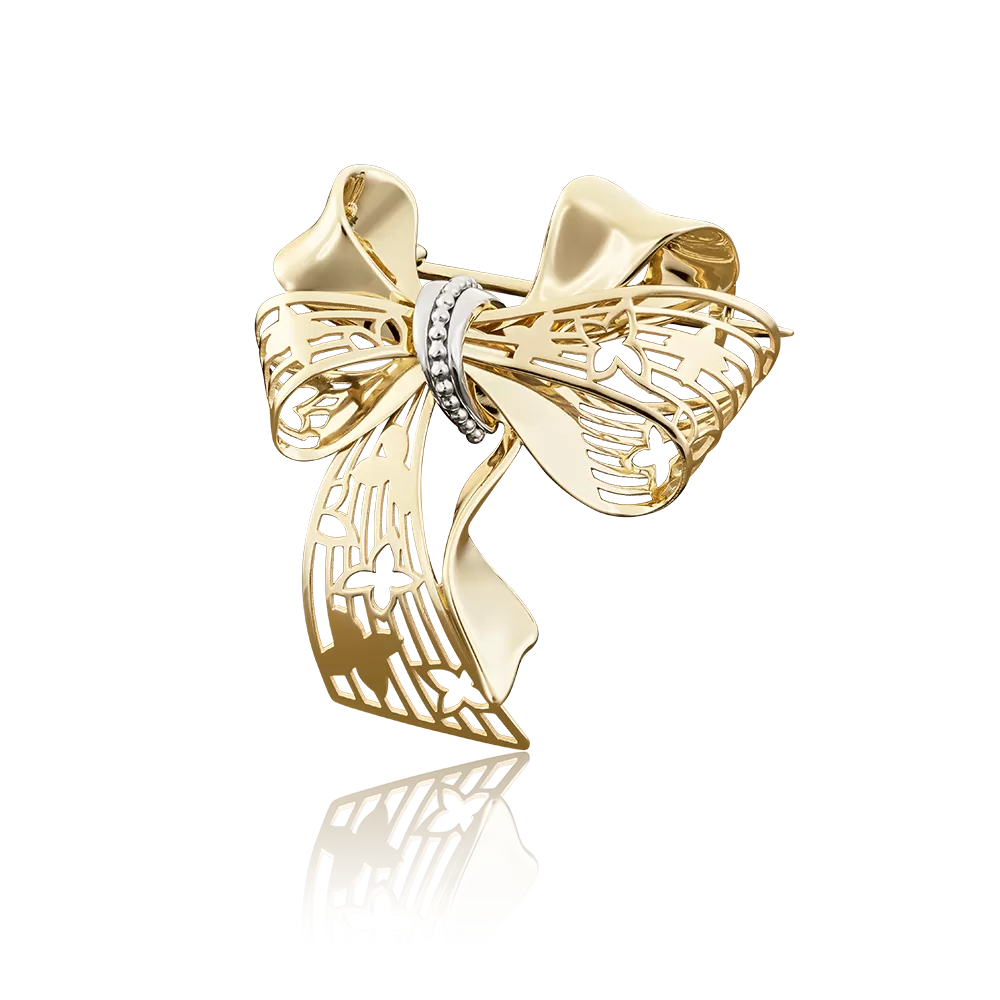 Брошь «Бант» из лимонного золота 04-0169-00-000-1130-48