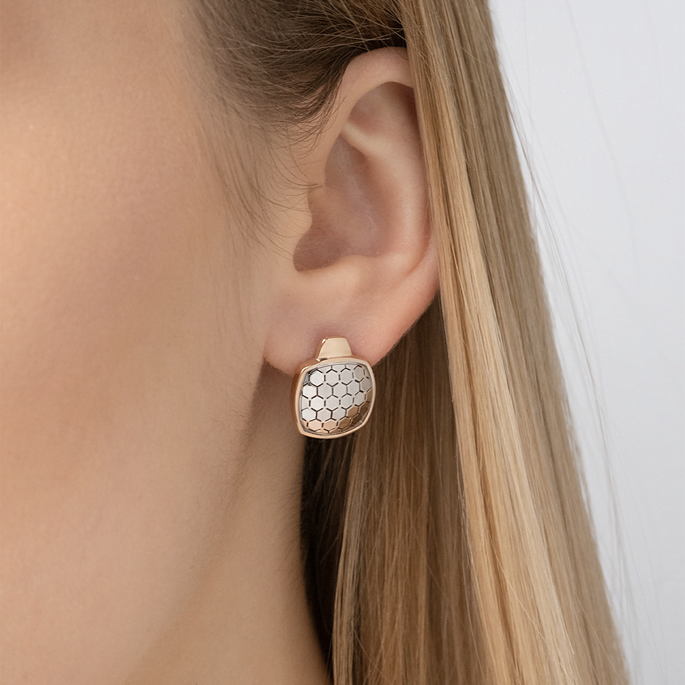 Серьги с английским замком из комбинированного золота 02-5262-00-000-1111