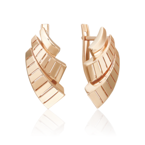 Серьги с английским замком из красного золота 02-5369-00-000-1110