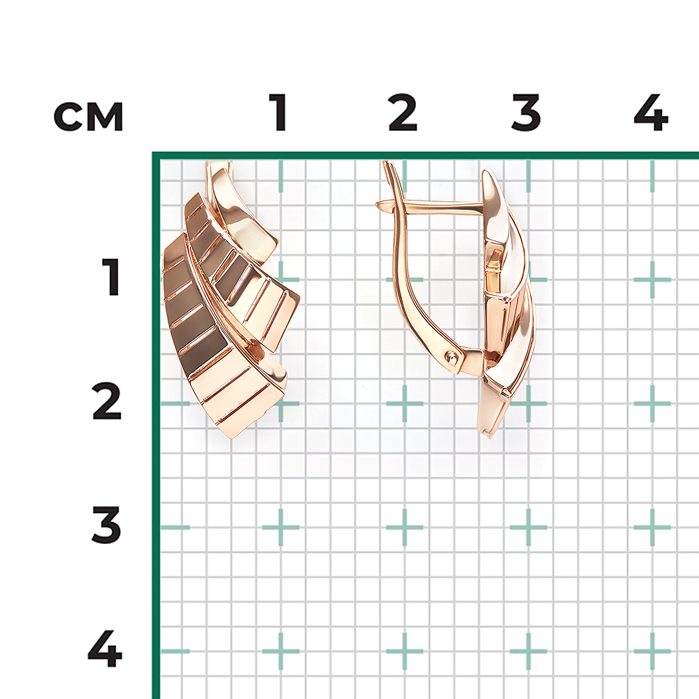 Серьги с английским замком из красного золота 02-5369-00-000-1110