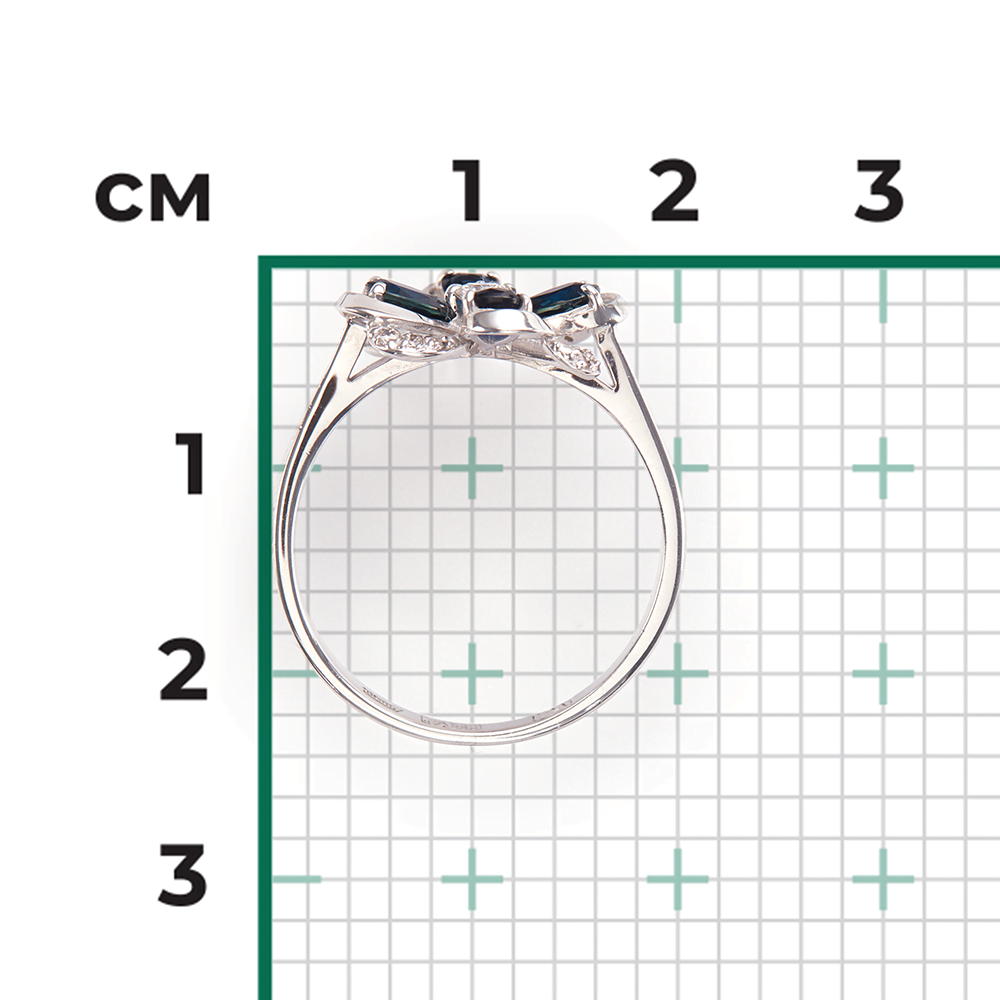 Кольцо из белого золота с сапфирами и бриллиантами 01-1466-00-105-1120-30