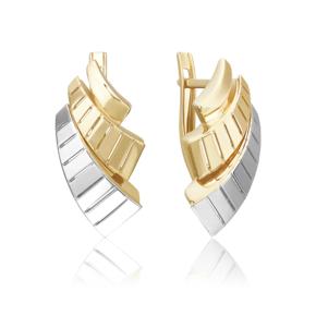 Серьги с английским замком из комбинированного золота 02-5369-00-000-1121