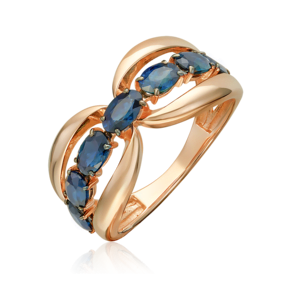 Кольцо из красного золота с сапфирами 01-5865-00-102-1110
