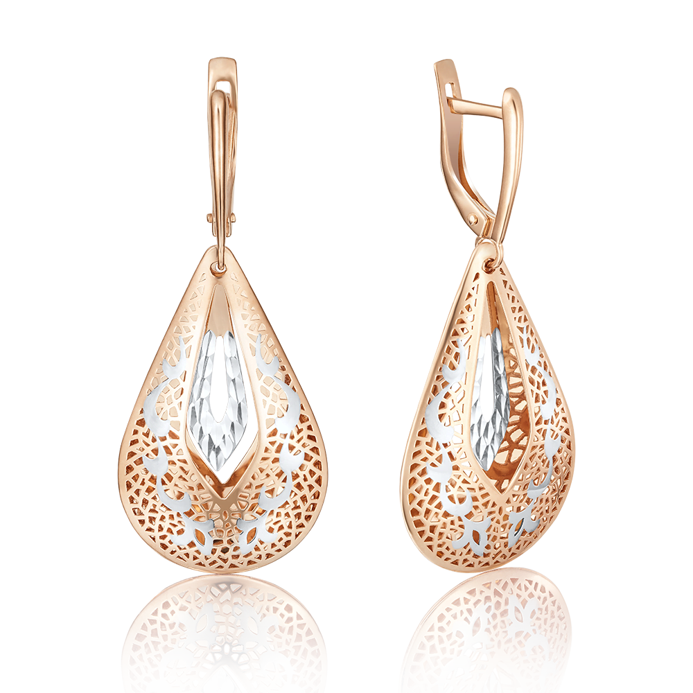 Серьги с английским замком из красного золота 02-3745-00-000-1110-48