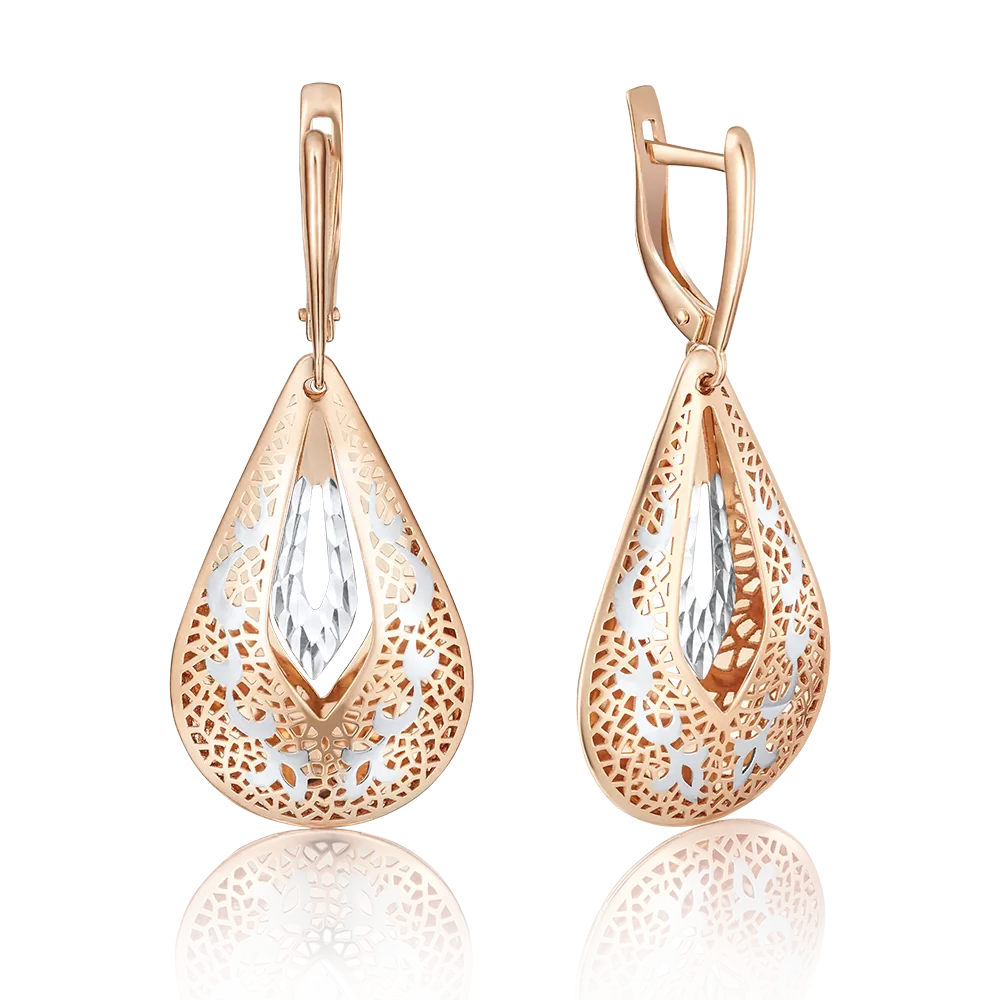 Серьги с английским замком из красного золота 02-3745-00-000-1110-48