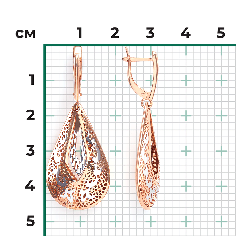 Серьги с английским замком из красного золота 02-3745-00-000-1110-48