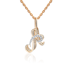 Подвеска «Буква А» из красного золота с фианитами 03-2448-А-401-1110-03