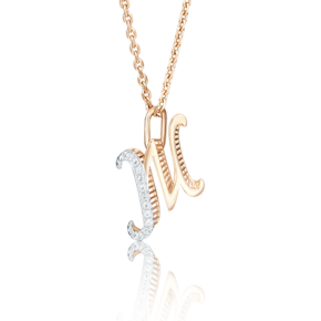 Подвеска «Буква Ж» из красного золота с фианитами 03-2448-Ж-401-1110-03