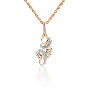 Подвеска «Буква З» из красного золота с фианитами 03-2448-З-401-1110-03