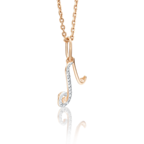 Подвеска «Буква Л» из красного золота с фианитами 03-2448-Л-401-1110-03