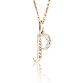 Подвеска «Буква Р» из красного золота с фианитами 03-2448-Р-401-1110-03
