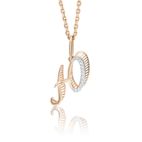 Подвеска «Буква Ю» из красного золота с фианитами 03-2448-Ю-401-1110-03