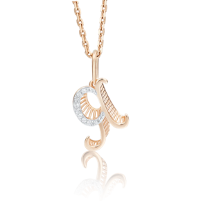 Подвеска «Буква Я» из красного золота с фианитами 03-2448-Я-401-1110-03