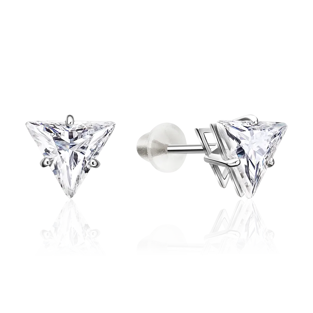 Серьги из серебра с фианитом 02-5673-00-401-0200