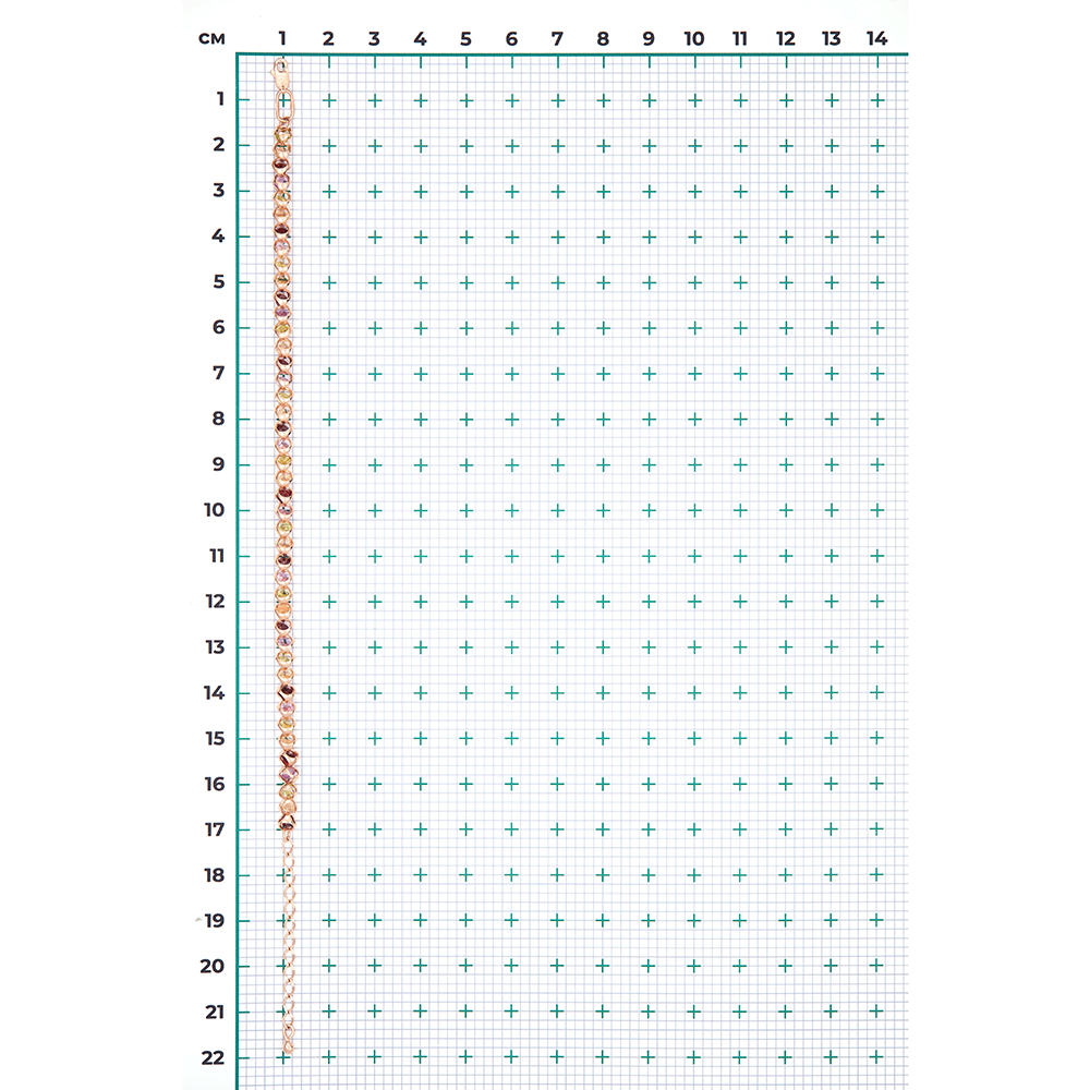 Браслет из красного золота с миксом камней 05-0628-00-720-1110-46