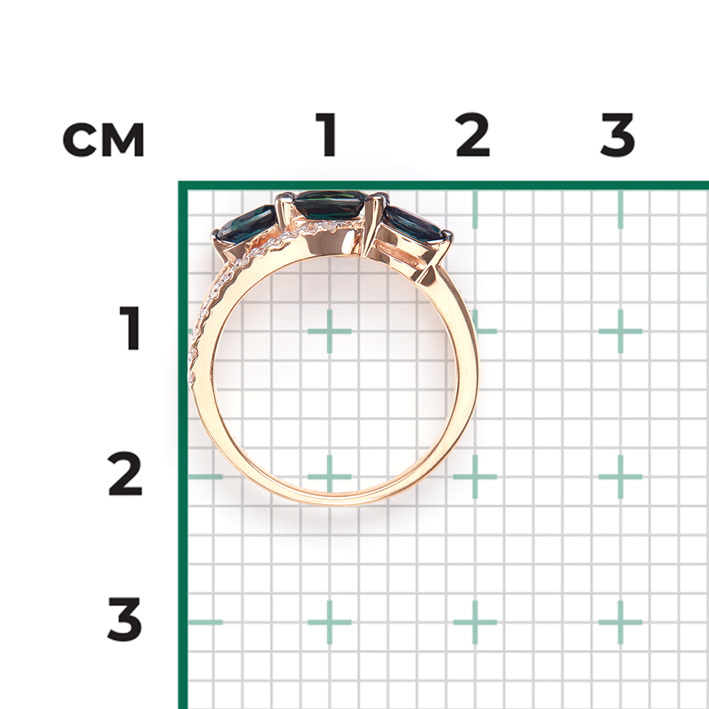 Кольцо из красного золота с сапфирами и бриллиантами 01-1544-00-105-1110-30