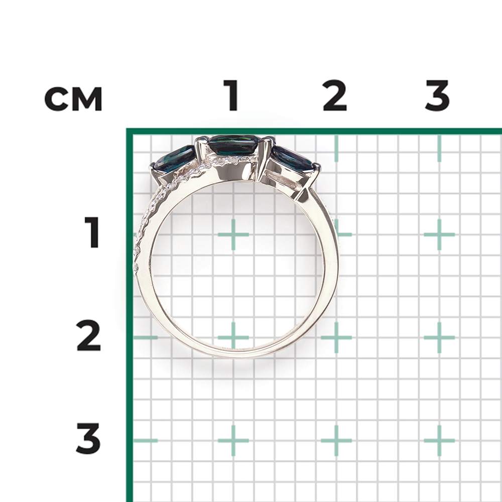 Кольцо из белого золота с сапфирами и бриллиантами 01-1544-00-105-1120-30