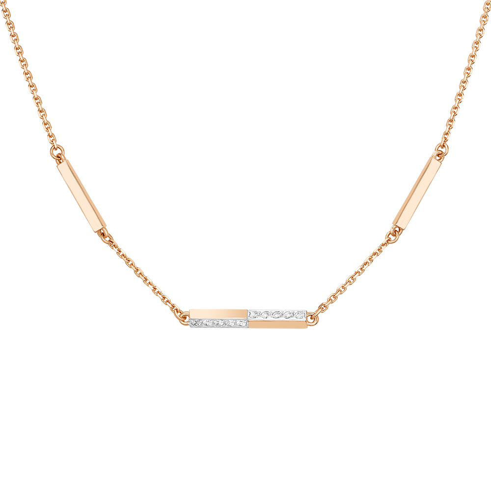 Колье из красного золота с фианитами 07-0259-00-401-1110