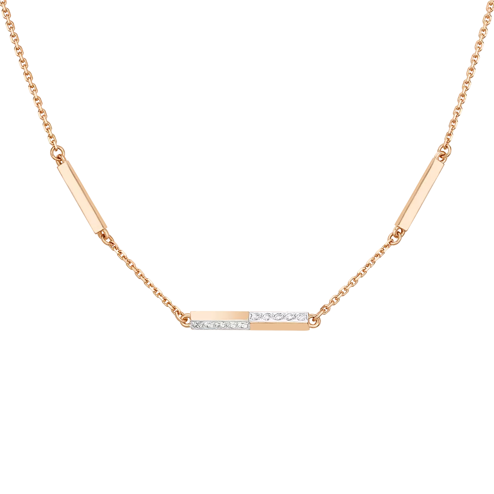 Колье из красного золота с фианитами 07-0259-00-401-1110