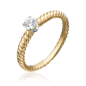 Помолвочное кольцо из комбинированного золота с фианитом 01-5272-00-501-1121-38