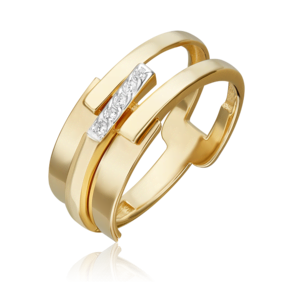 Кольцо из лимонного золота с фианитами 01-5682-00-401-1130