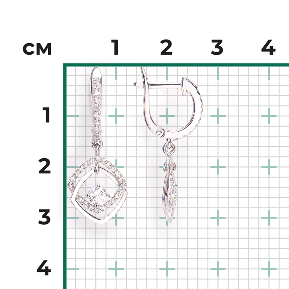 Серьги с английским замком из белого золота с бриллиантами 02-0803-00-101-1120-30