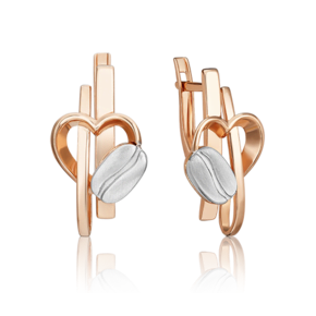 Серьги с английским замком из комбинированного золота 02-4908-00-000-1111