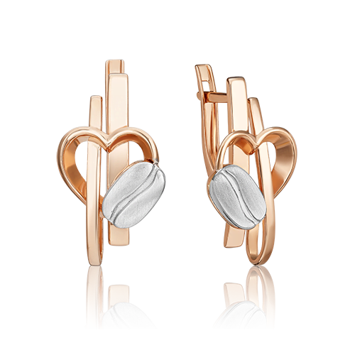 Серьги с английским замком из комбинированного золота 02-4908-00-000-1111