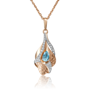 Подвеска из красного золота с топазом и натуральными топазами white 03-2840-00-201-1110-57