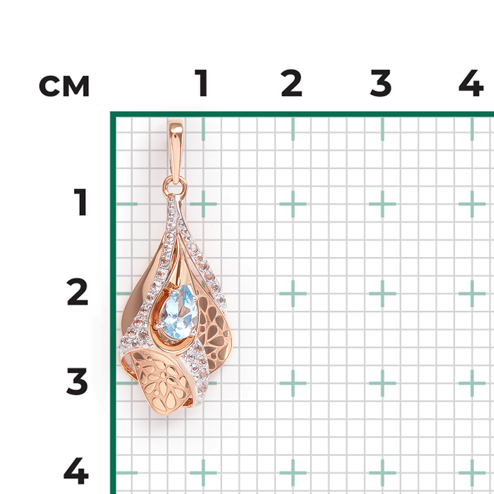 Подвеска из красного золота с топазом и натуральными топазами white 03-2840-00-201-1110-57