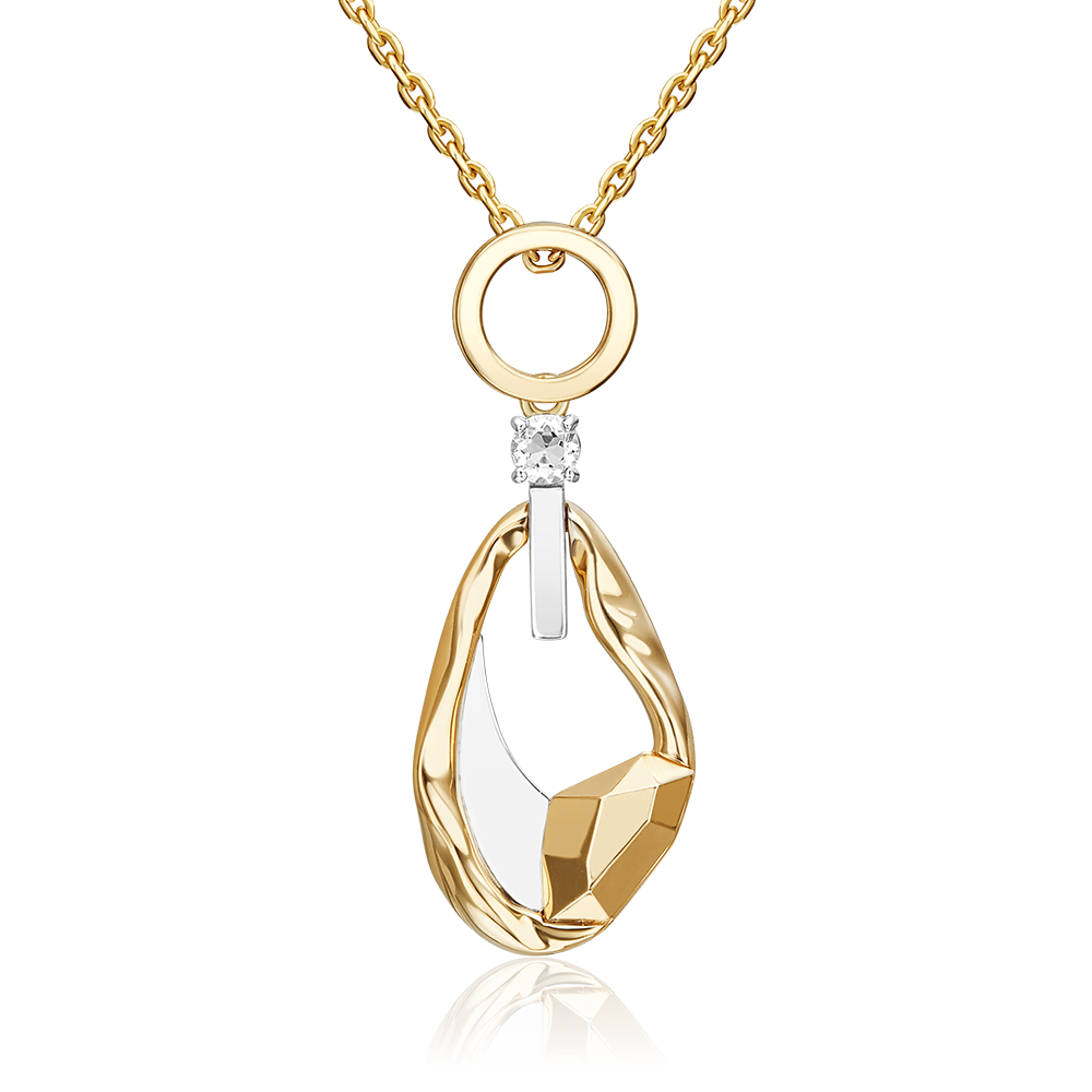 Подвеска из комбинированного золота с натуральным топазом white 03-3370-00-201-1121