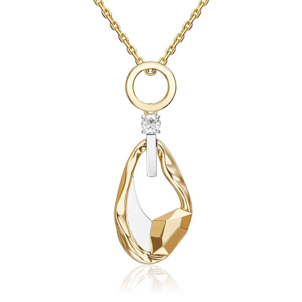 Подвеска из комбинированного золота с натуральным топазом white 03-3370-00-201-1121