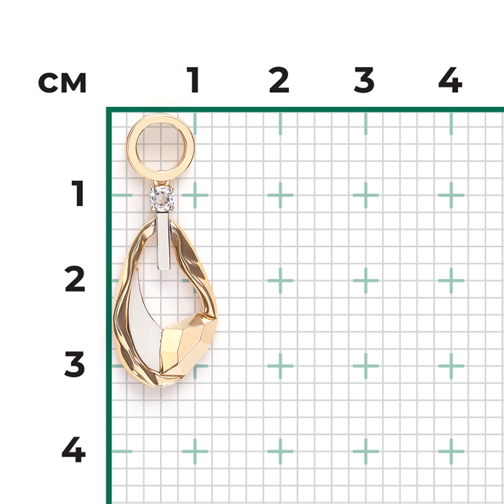 Подвеска из комбинированного золота с натуральным топазом white 03-3370-00-201-1121