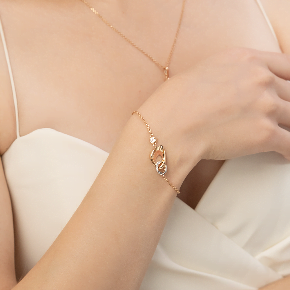 Браслет «Настроение» из комбинированного золота с натуральными топазами white 05-0704-00-201-1111