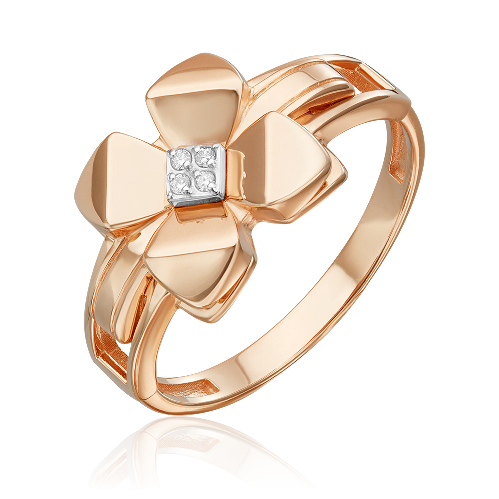 Кольцо из комбинированного золота с бриллиантами 01-5602-00-101-1111