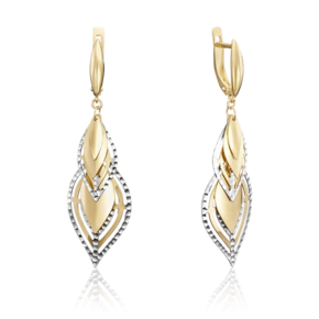 Серьги с английским замком из лимонного золота 02-3608-00-000-1130-04