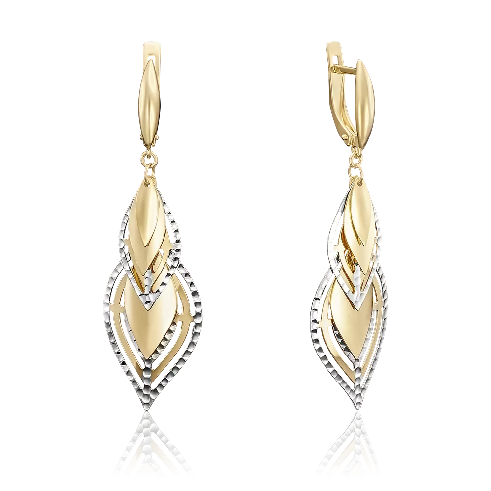 Серьги с английским замком из лимонного золота 02-3608-00-000-1130-04