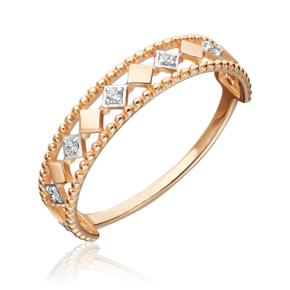 Кольцо из красного золота с фианитами 01-5933-00-401-1110