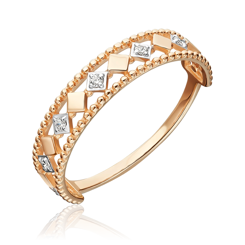 Кольцо из красного золота с фианитами 01-5933-00-401-1110