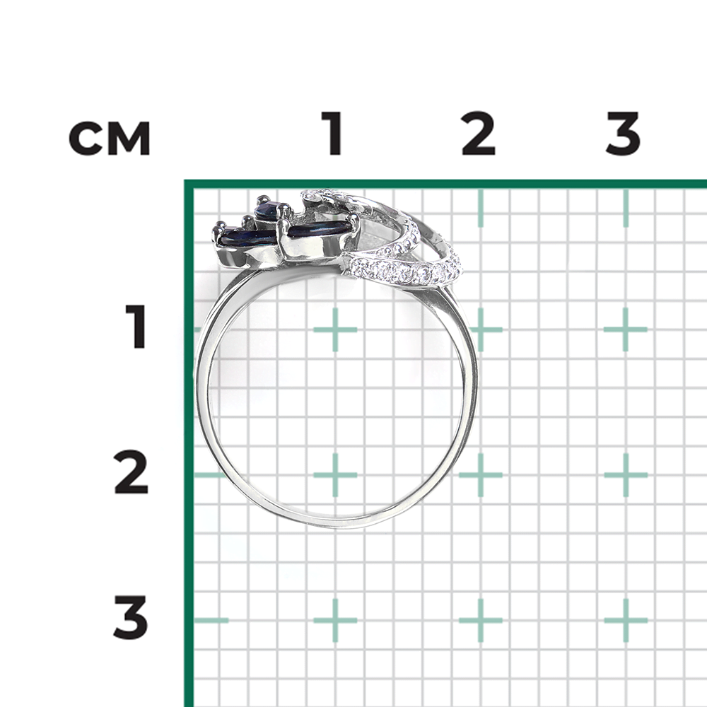 Кольцо из белого золота с сапфирами и бриллиантами 01-1369-00-105-1120-30