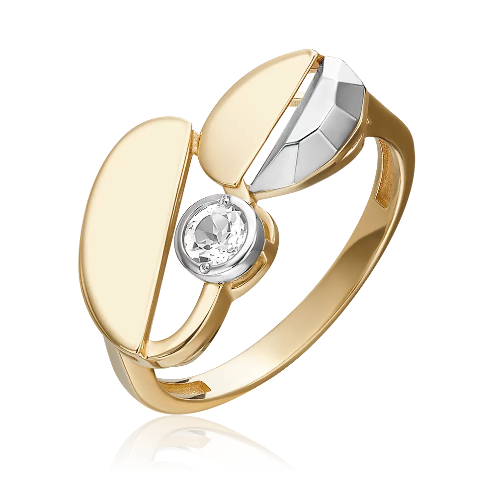 Кольцо из комбинированного золота с натуральным топазом white 01-5617-00-201-1121