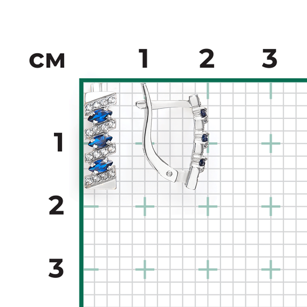 Серьги с английским замком из серебра с фианитами 02-0348-00-404-0200