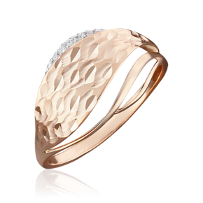 Кольцо из красного золота с фианитами 01-4888-00-401-1110-03