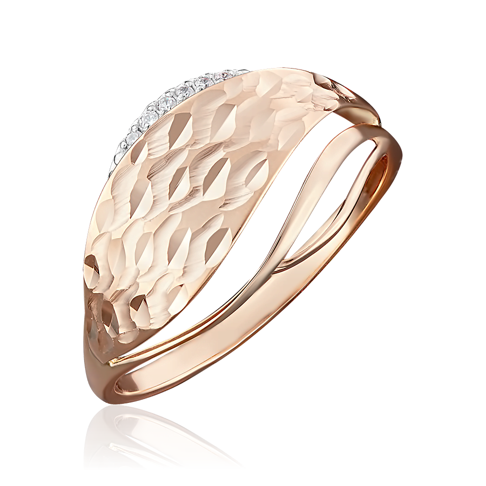 Кольцо из красного золота с фианитами 01-4888-00-401-1110-03