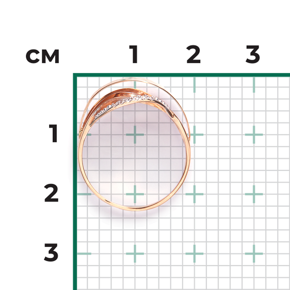 Кольцо из красного золота с фианитами 01-4888-00-401-1110-03